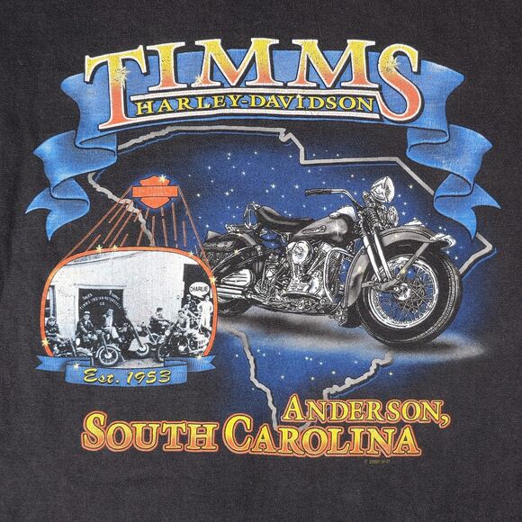 Vintage 2000 Harley Davidson T-Shirt Mens L Anderson South Carolina Timms - Picture 4 of 10